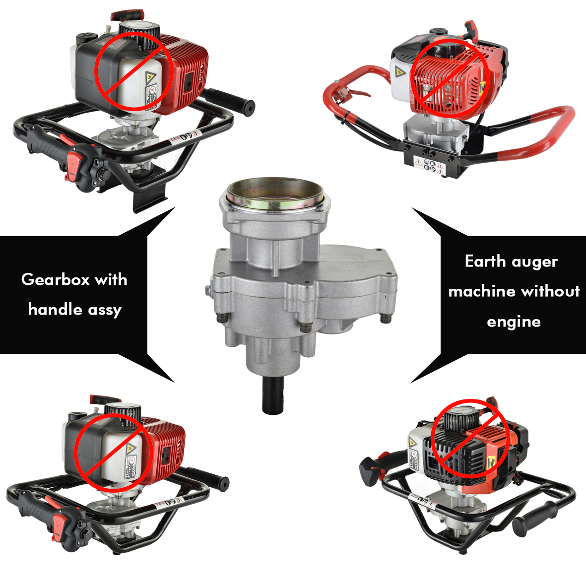 Earth Auger Machine växellåda för liten 4- eller 2-takts bensinmotorkraft