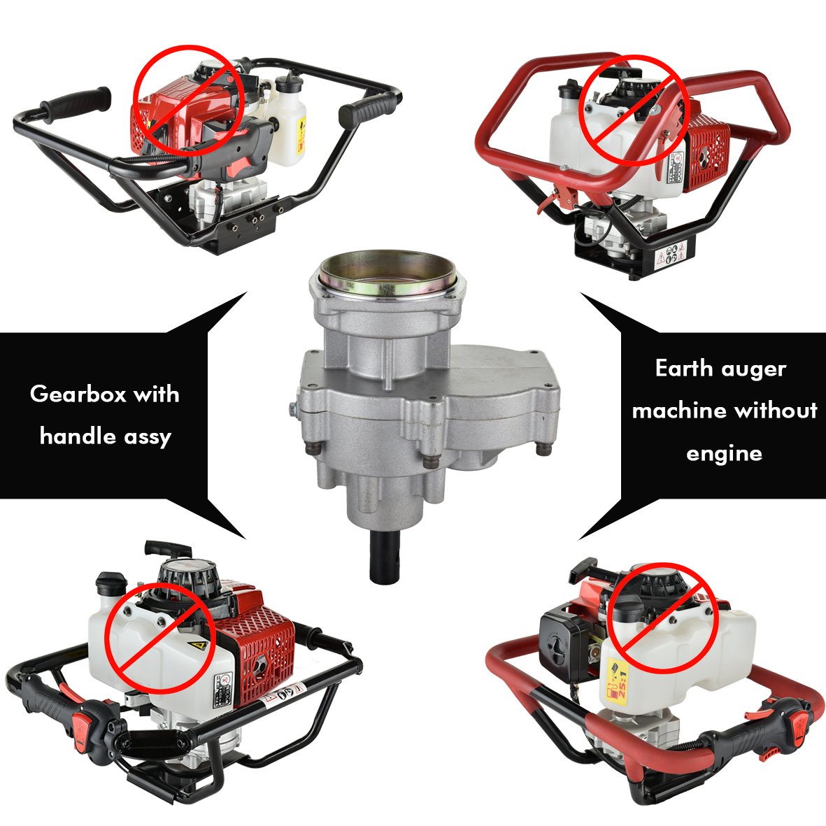 Earth Auger Machine växellåda för liten 4- eller 2-takts bensinmotorkraft